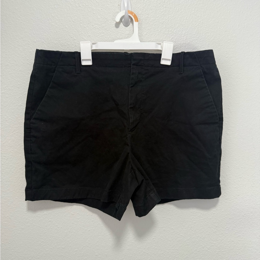 Banana Republic Black Chino Plus Size High Waisted Shorts Size 16